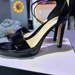 Nine West Shiny Black Strappy Heels